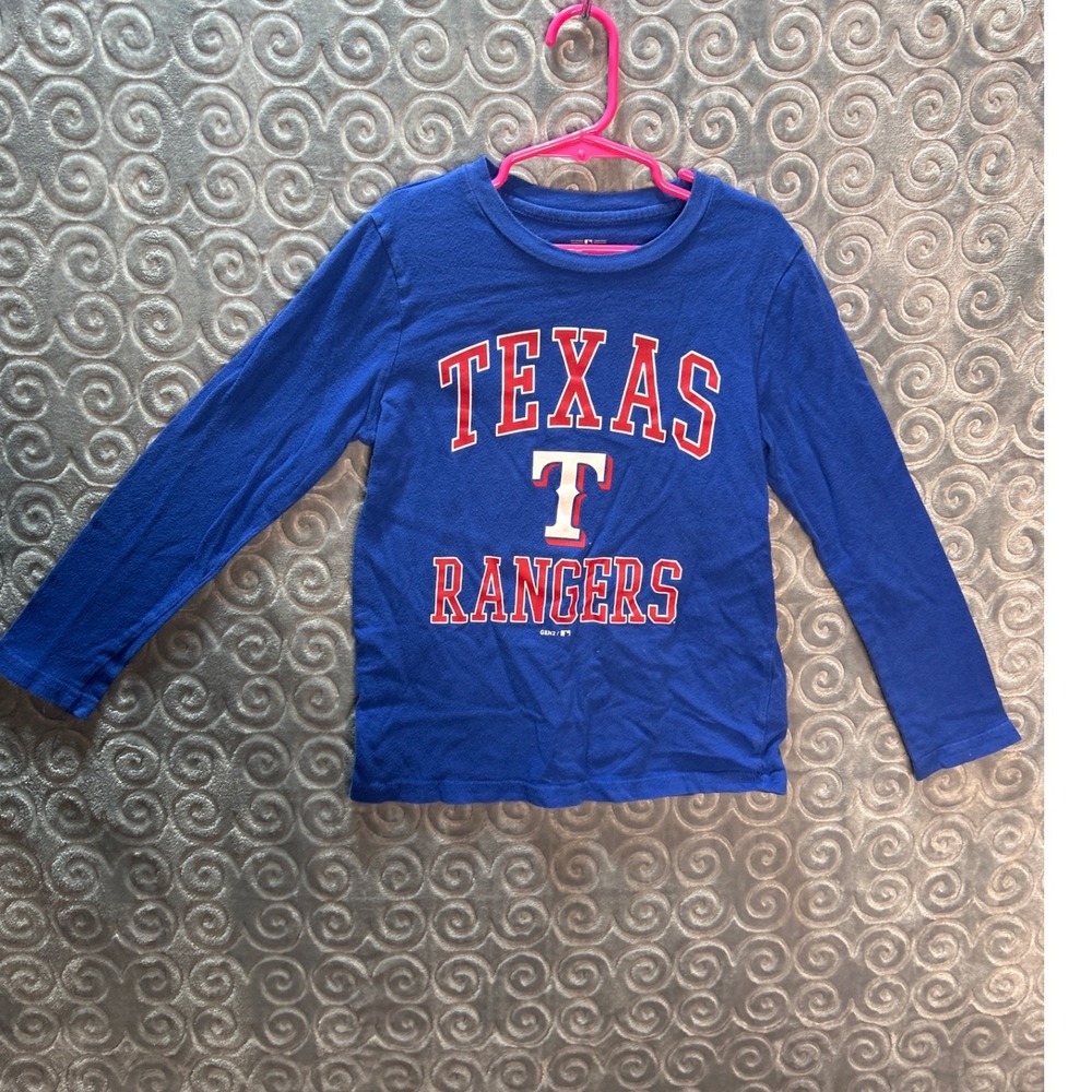 Kids Blue Texas Rangers Long Sleeve T Shirt Youth Size